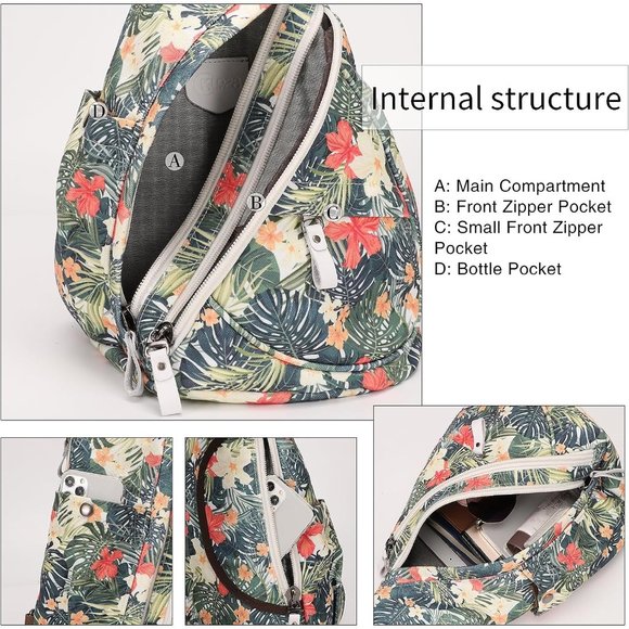 Women Casual Small Canvas Sling Crossbody Shoulder Backpack